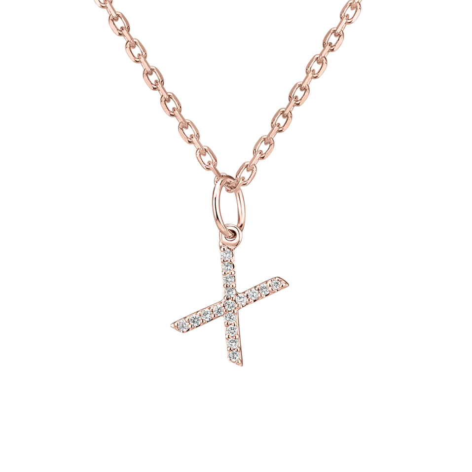 Přívěsek s diamanty Line Glitter  X