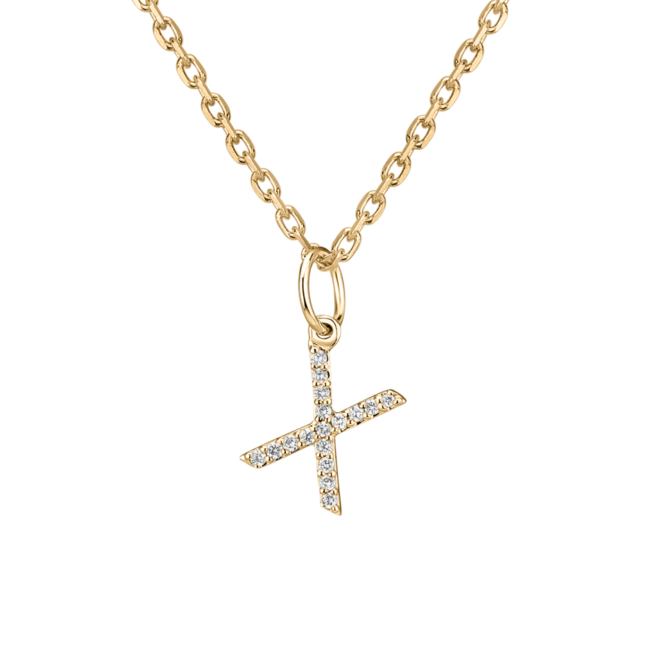 Přívěsek s diamanty Line Glitter  X