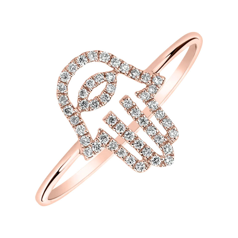 Prsten s diamanty Hamsa