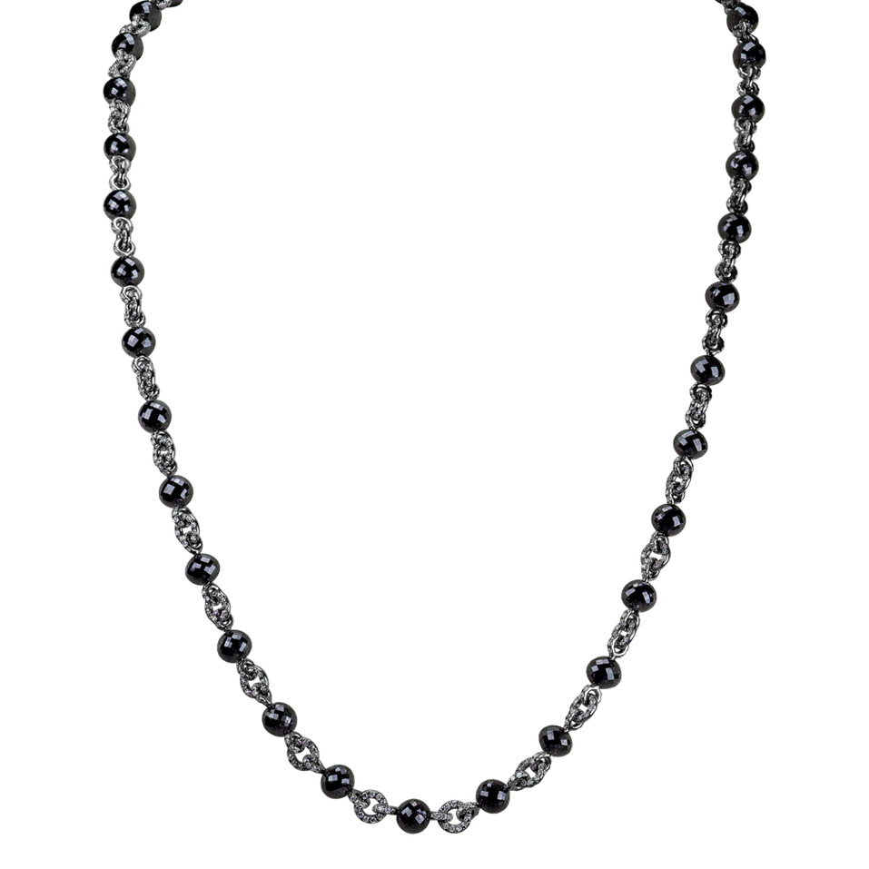 Náhrdelník s bílými a černými diamanty Frozen Night
