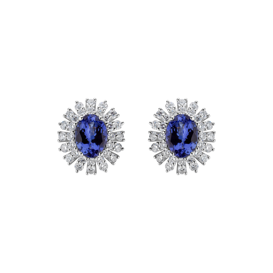 Náušnice s tanzanitem a diamanty Fairytale Goddess
