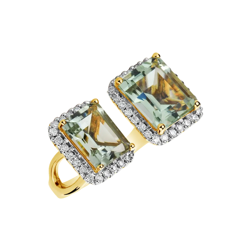 Prsten s diamanty a ametystem Forest Soul