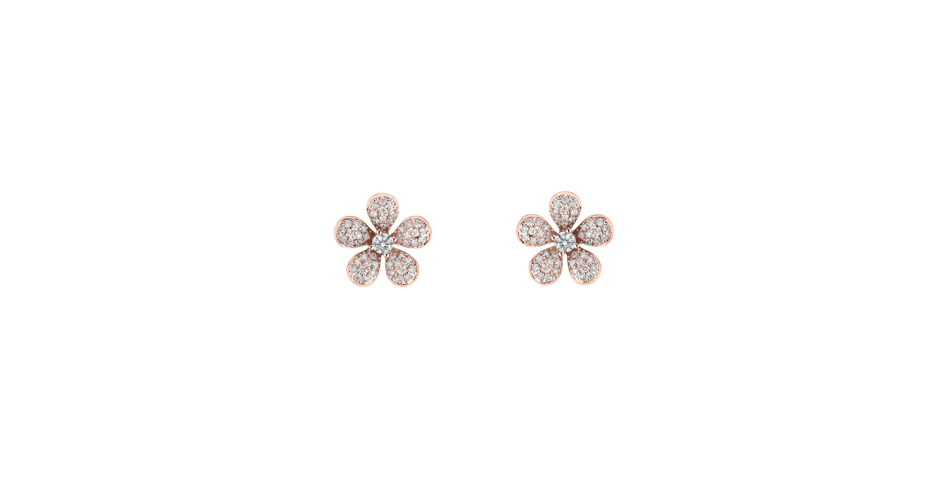 Náušnice s diamanty Flower Dream