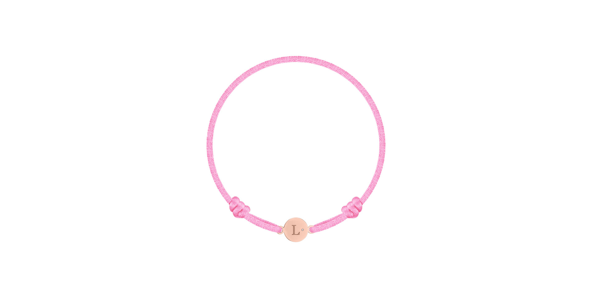 Dětský diamantový náramek se šňůrkou Circle Letter L