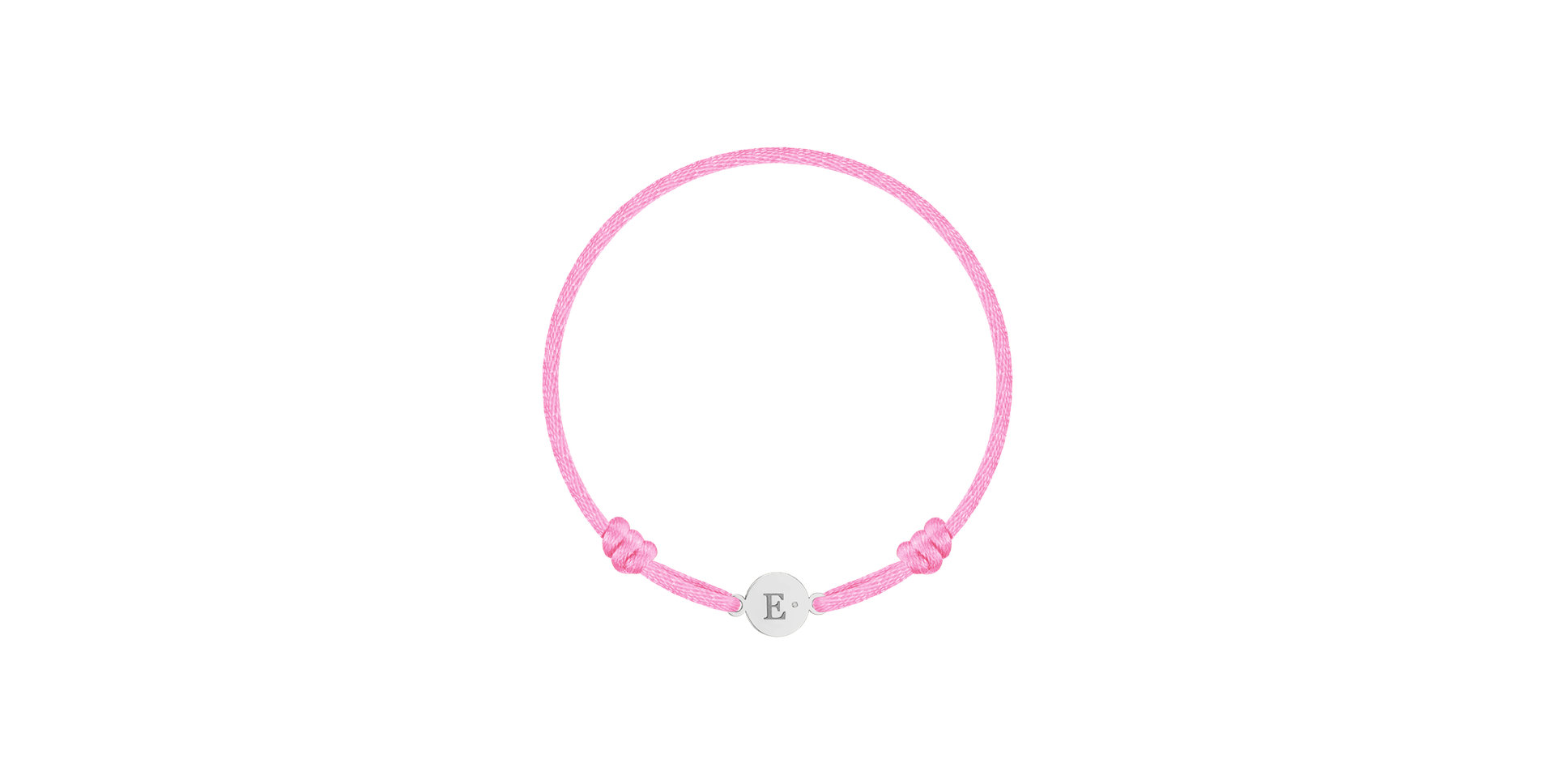Dětský diamantový náramek se šňůrkou Circle Letter E