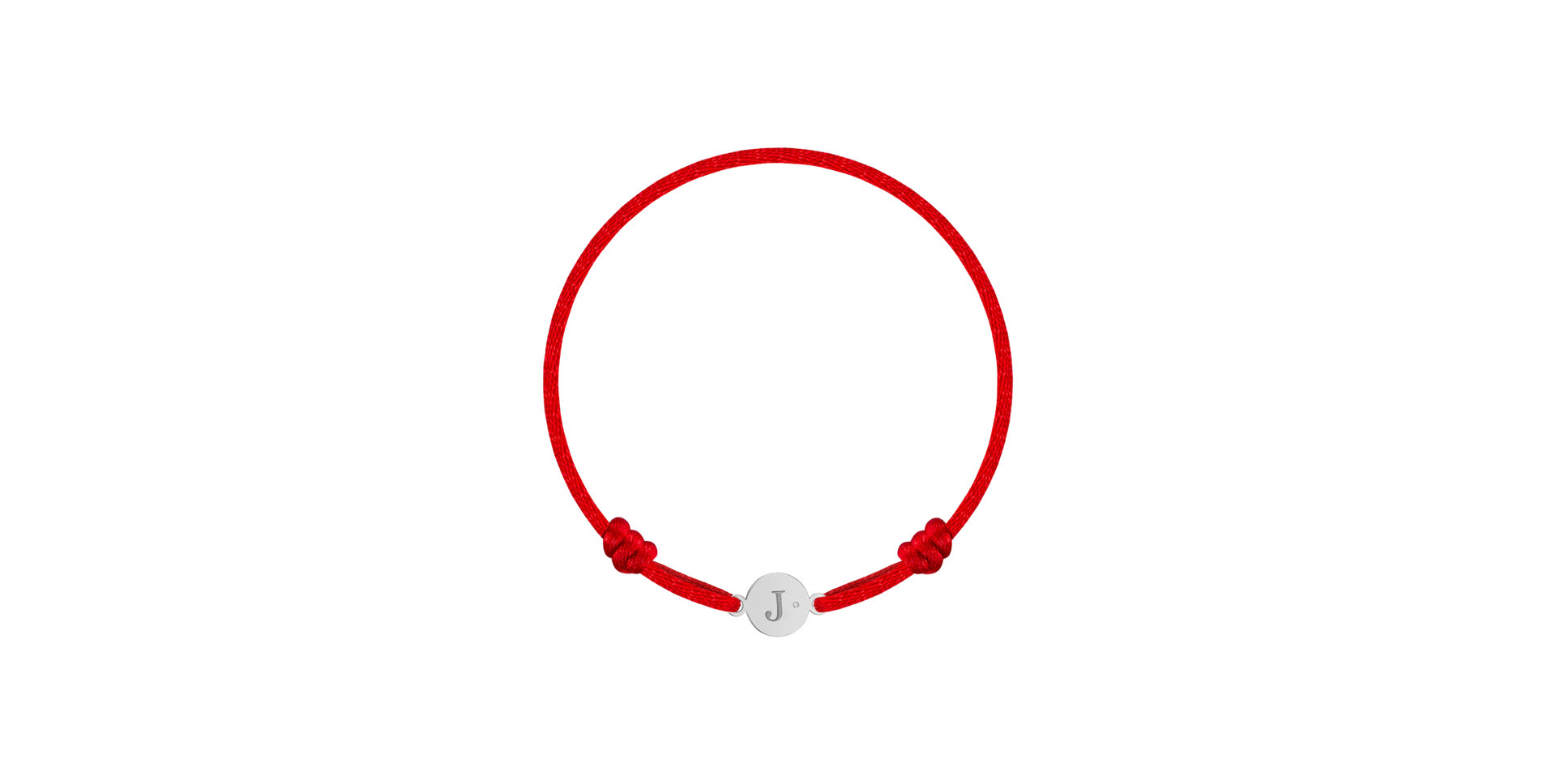 Dětský diamantový náramek se šňůrkou Circle Letter J