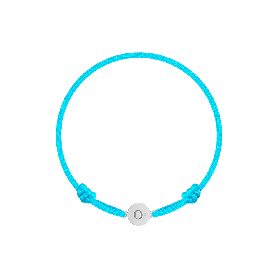 Dětský diamantový náramek se šňůrkou Circle Letter O