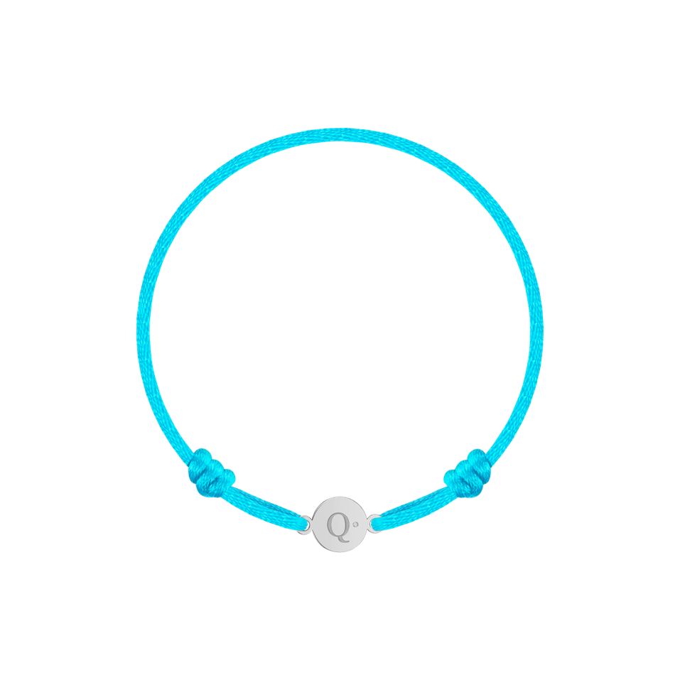 Dětský diamantový náramek se šňůrkou Circle Letter Q