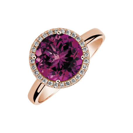 Prsten s rhodolitem a diamanty Violette