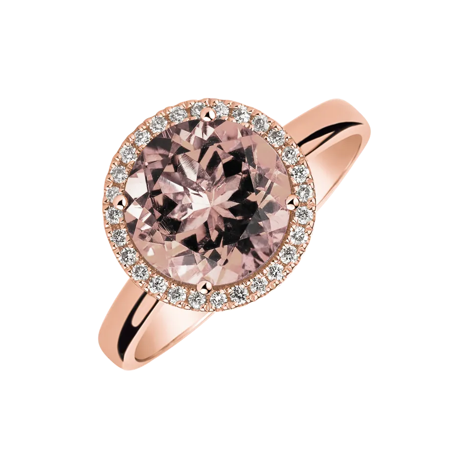 Prsten s morganitem a diamanty Violette