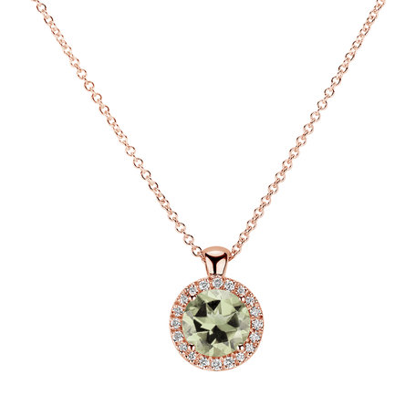 Náhrdelník s diamanty a ametystem green Luxury Bonbon