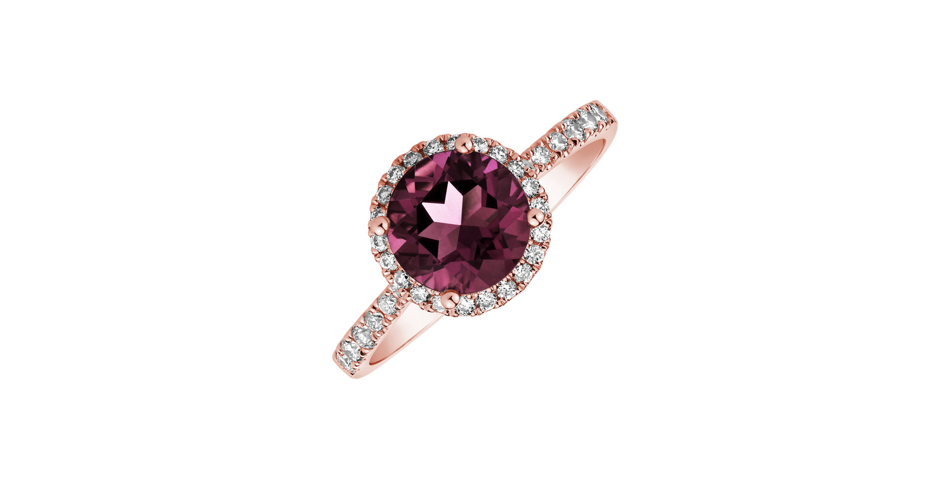 Prsten s rhodolitem a diamanty Noble Lagoon