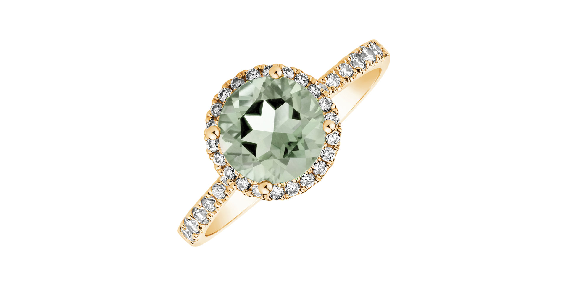 Prsten s diamanty a ametystem green Sparkly Bonbon