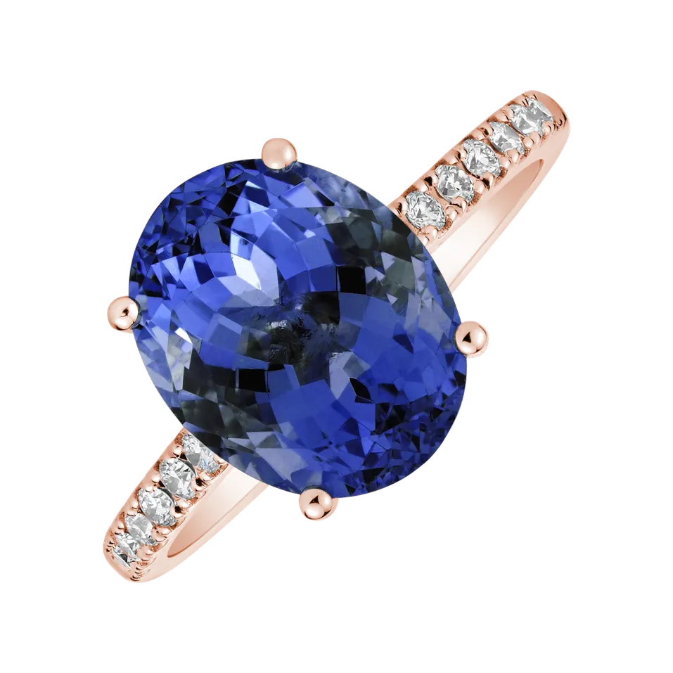 Prsten s diamanty a tanzanitem Playful Glamour