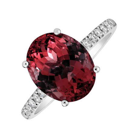 Prsten s diamanty a rhodolitem Playful Glamour