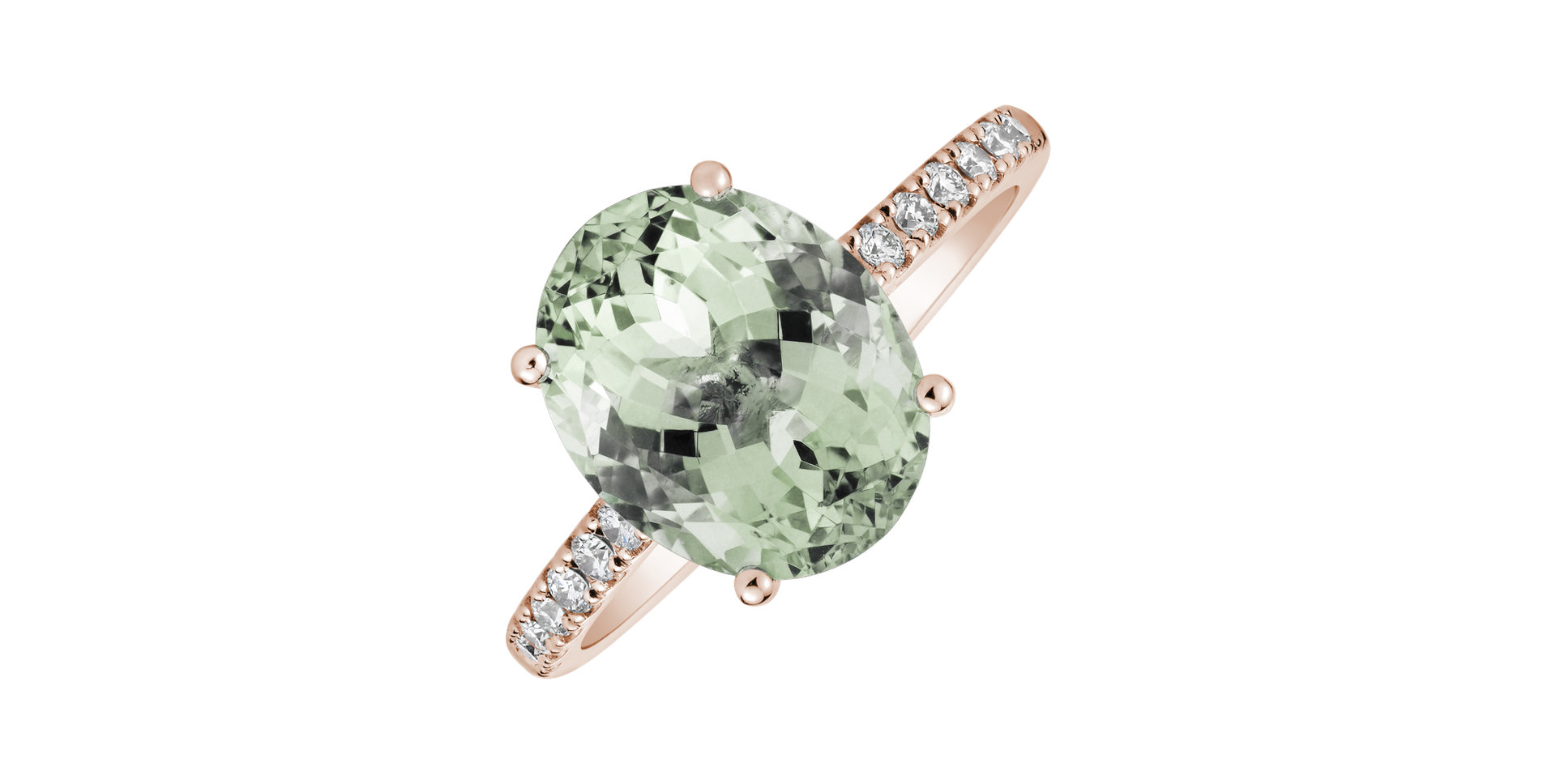 Prsten s diamanty a ametystem green Playful Glamour