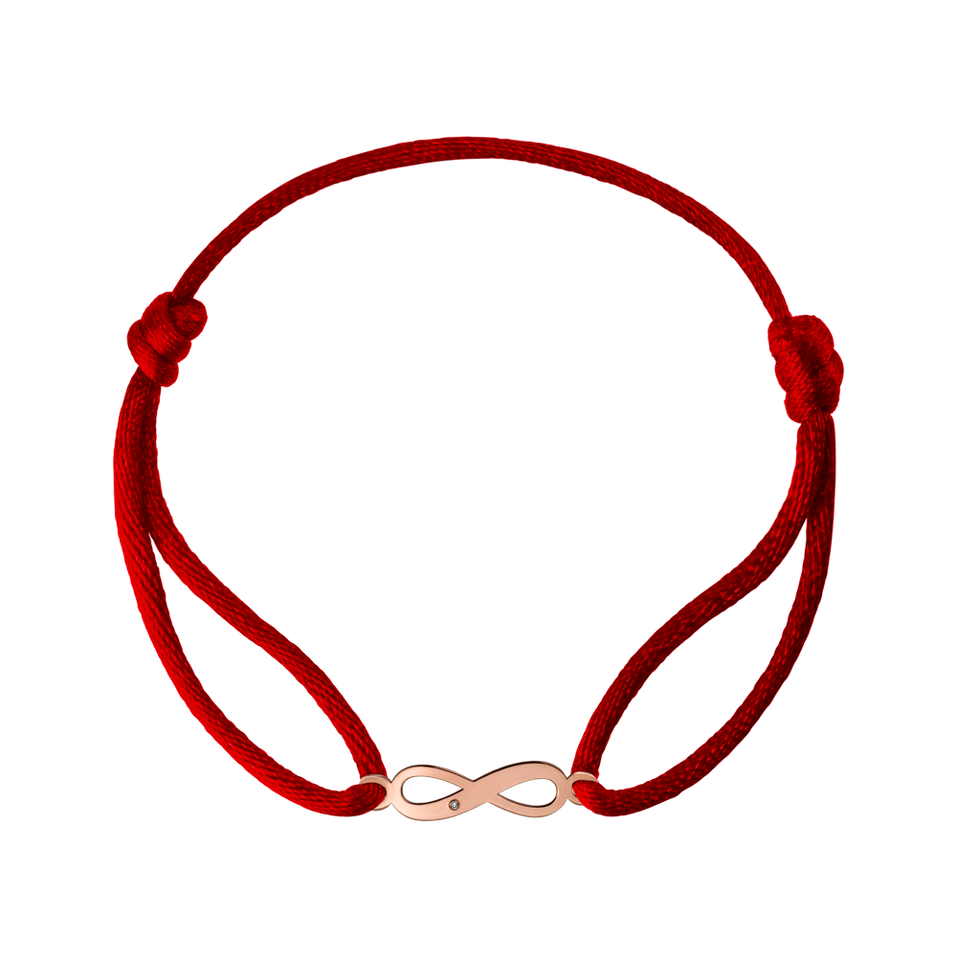 Náramek s diamantem a šňůrkou Infinity