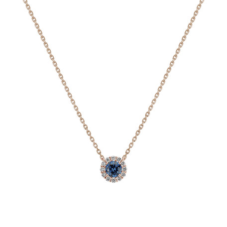 Náhrdelník s modrým diamantem a bílými diamanty Dream Sparkle