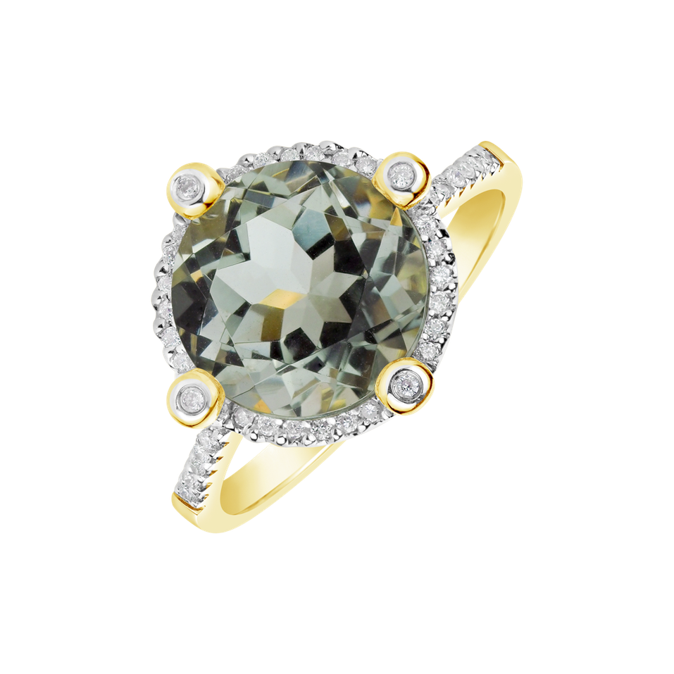 Prsten s ametystem a diamanty Anjeanette