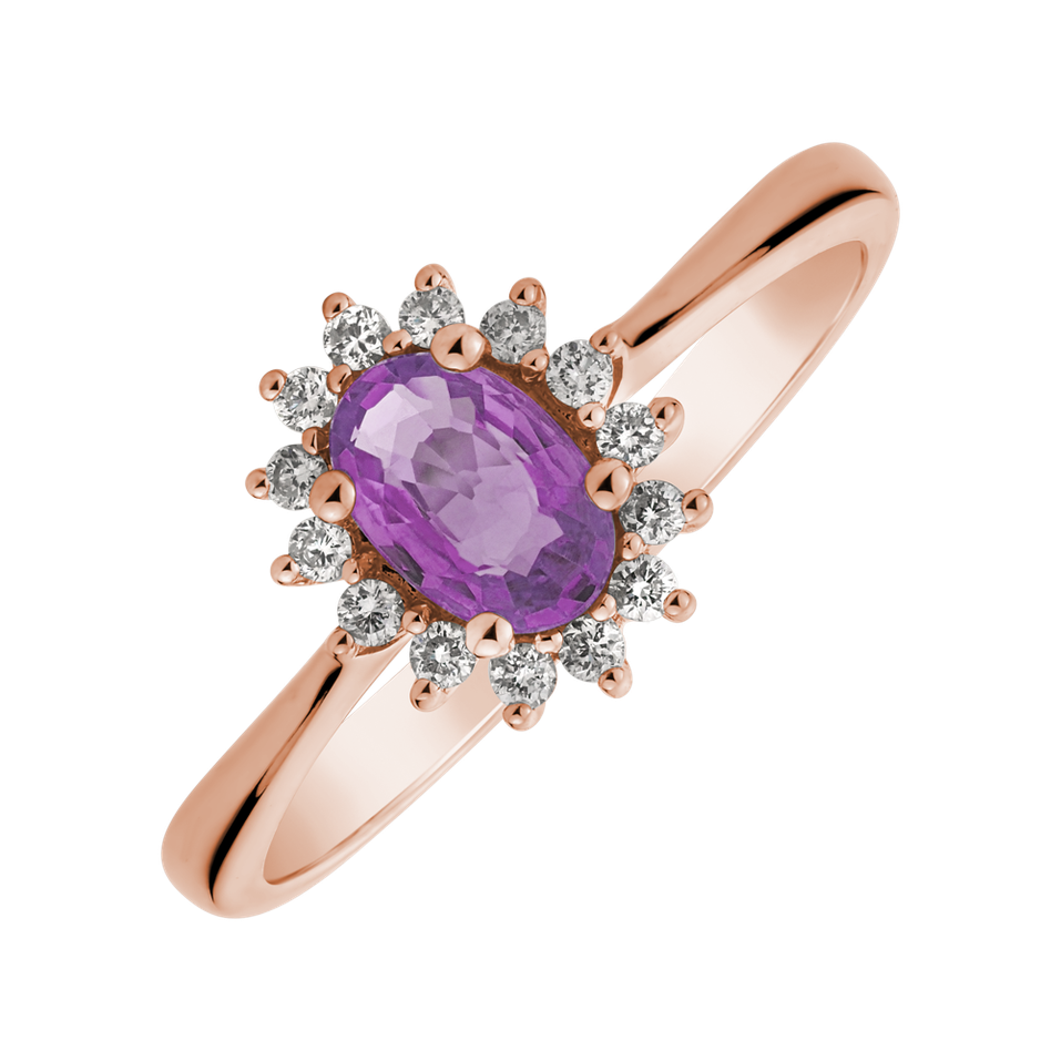 Prsten se safírem a diamanty Princess