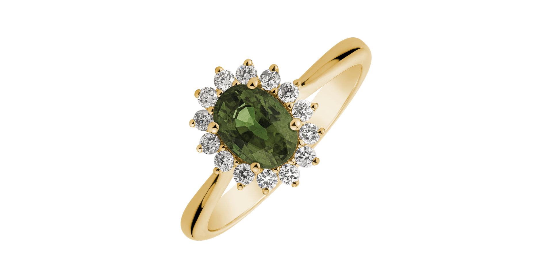 Prsten s diamanty a safírem Princess