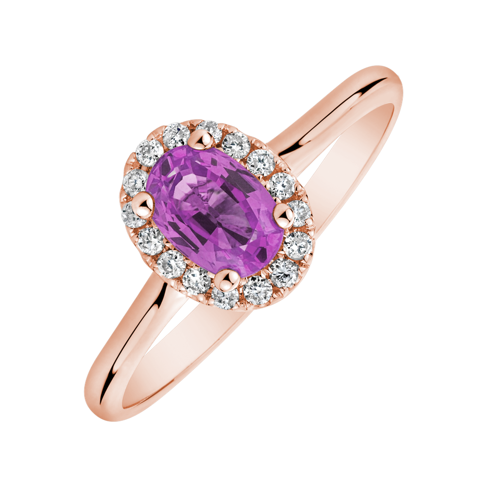 Prsten se safírem a diamanty Princess