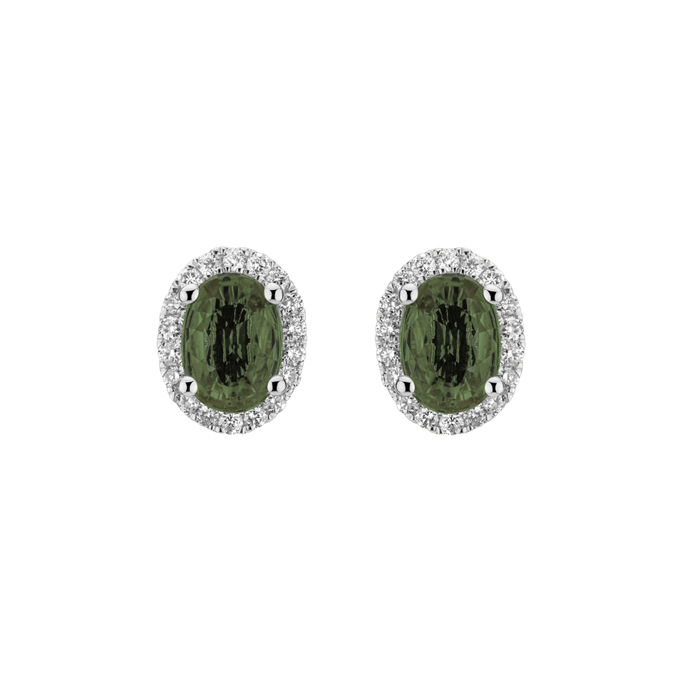 Náušnice se safírem a diamanty Princess