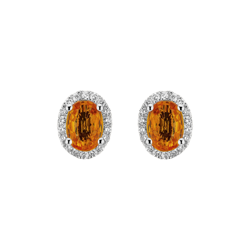 Náušnice se safírem a diamanty Princess