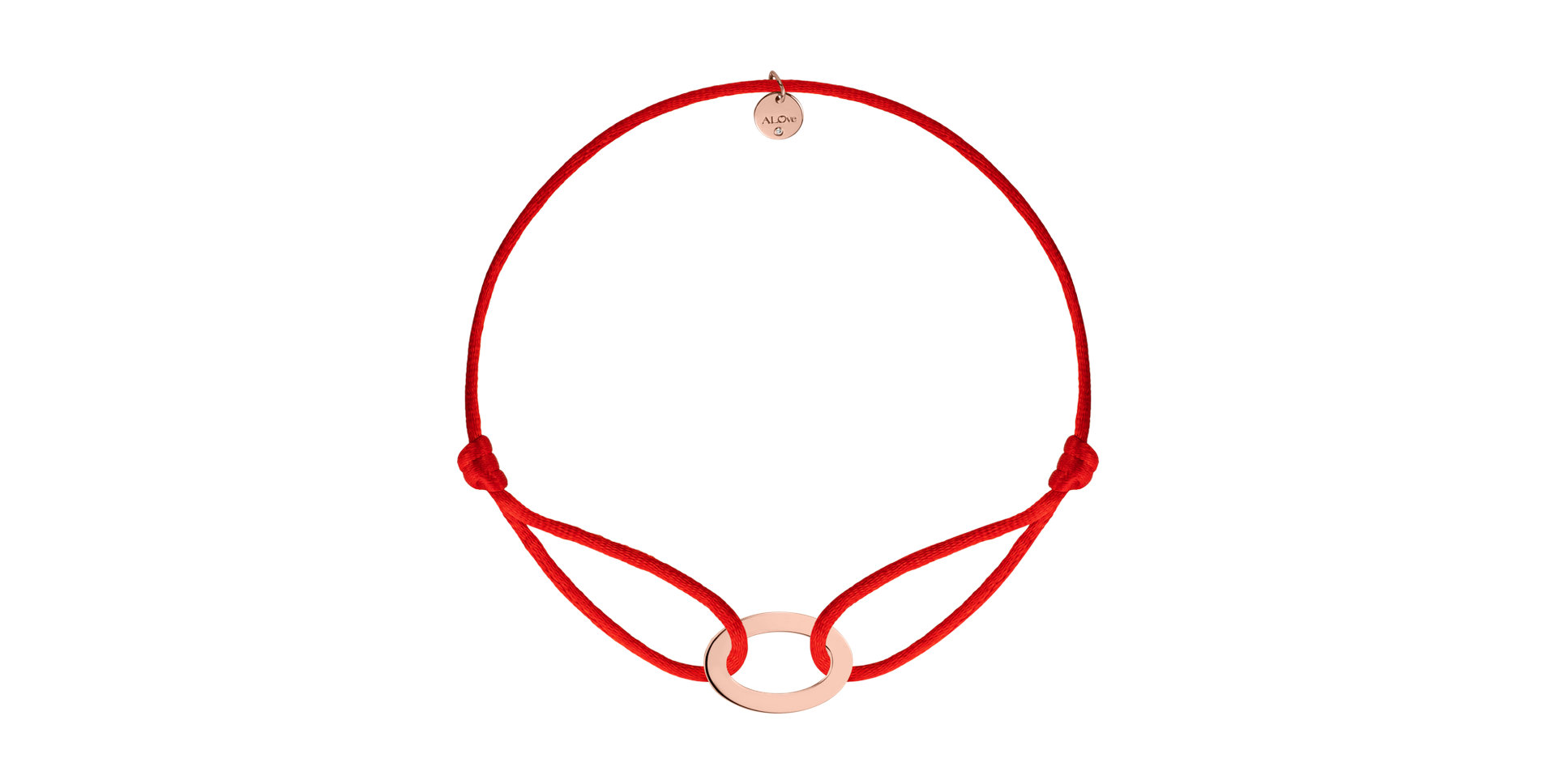 Náramek s diamantem a šňůrkou Circle