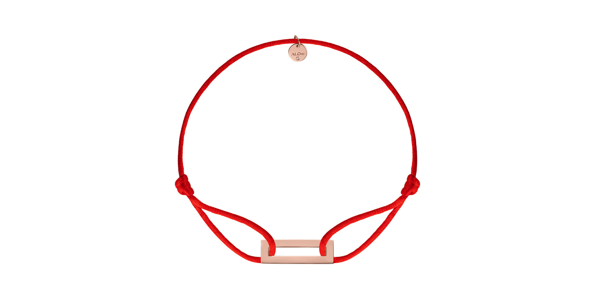 Náramek s diamantem a šňůrkou Rectangle