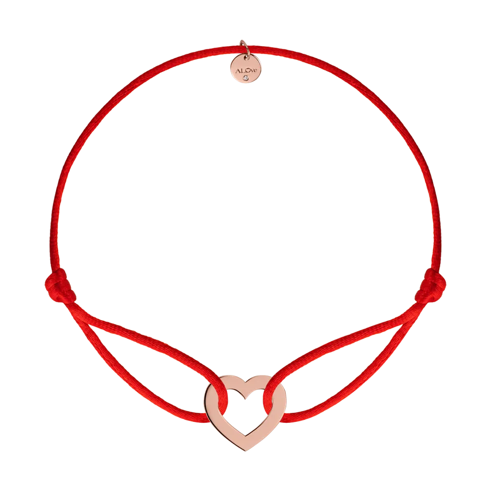 Diamantový náramek se šňůrkou Heart