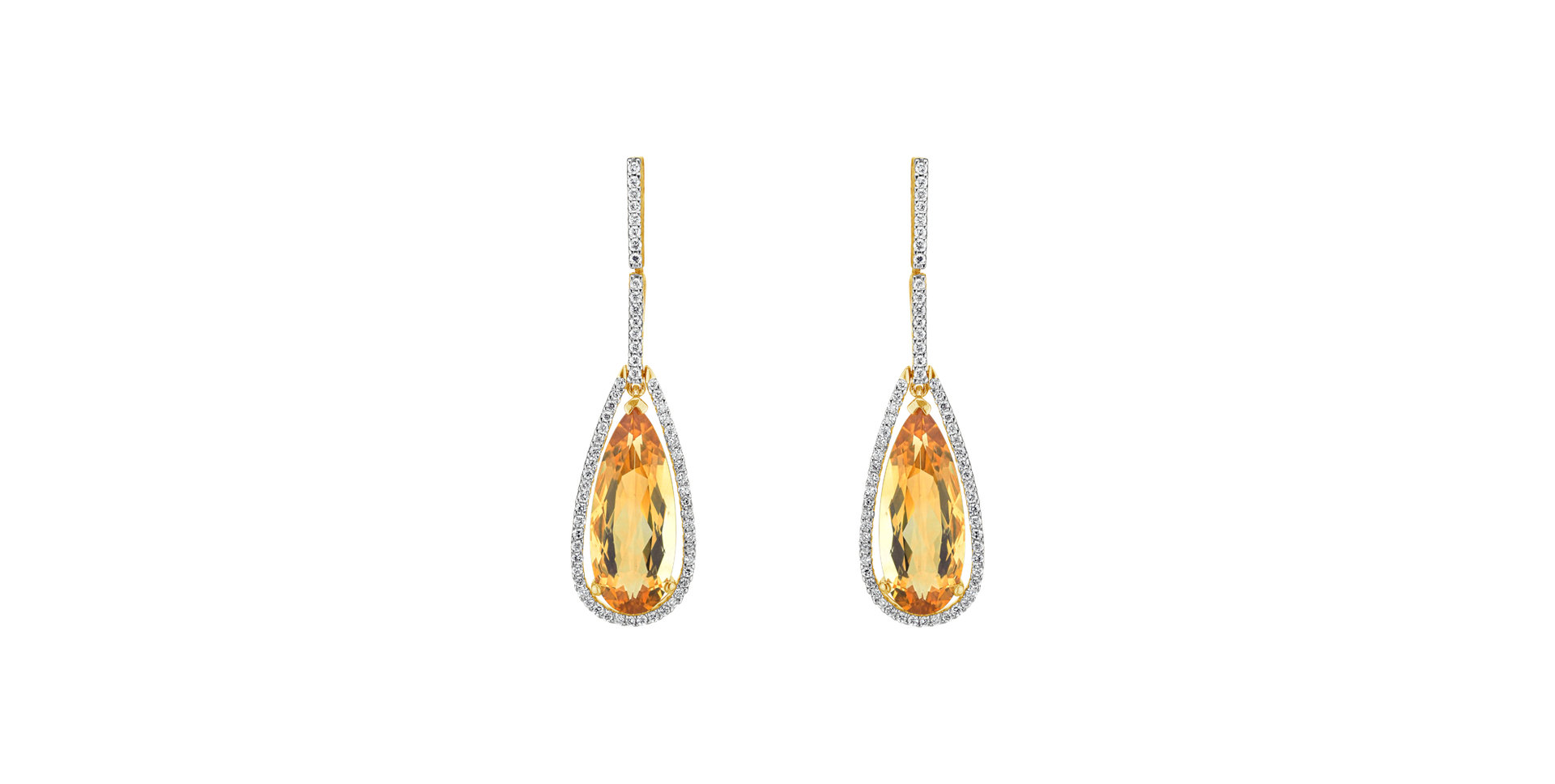 Náušnice s citrínem a diamanty Damianos