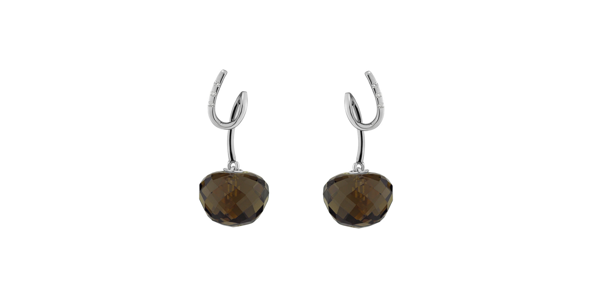 Náušnice s quartzem a diamanty After Dark