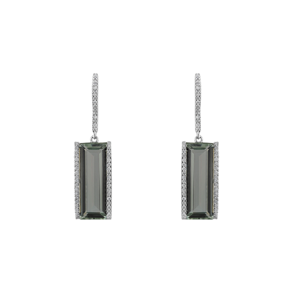 Náušnice s ametystem diamanty Theophany