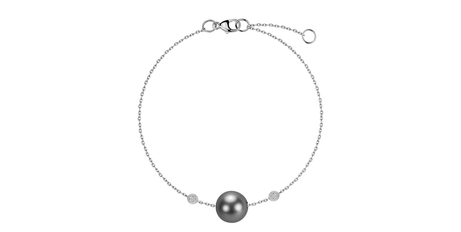 Náramek s diamanty a perlou Prisca