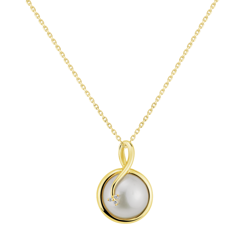 Přívěs s perlou a diamantem Eternal Depth