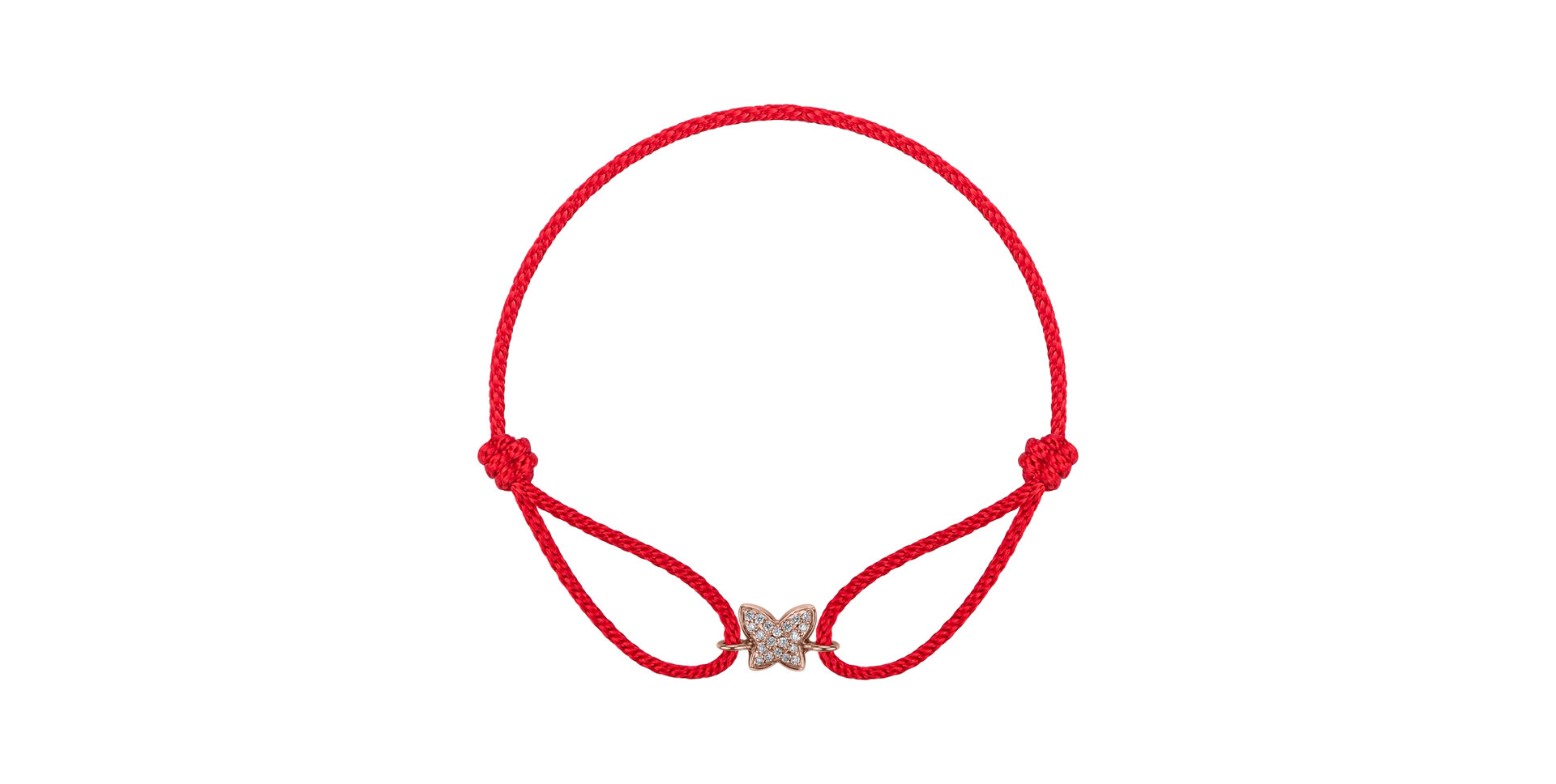 Diamantový náramek se šňůrkou Adorable Butterfly