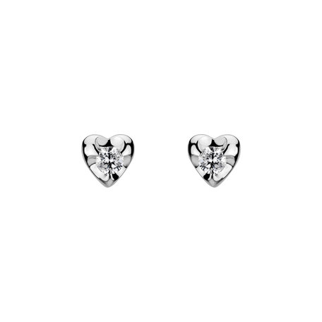 Náušnice s diamantem Full Hearts