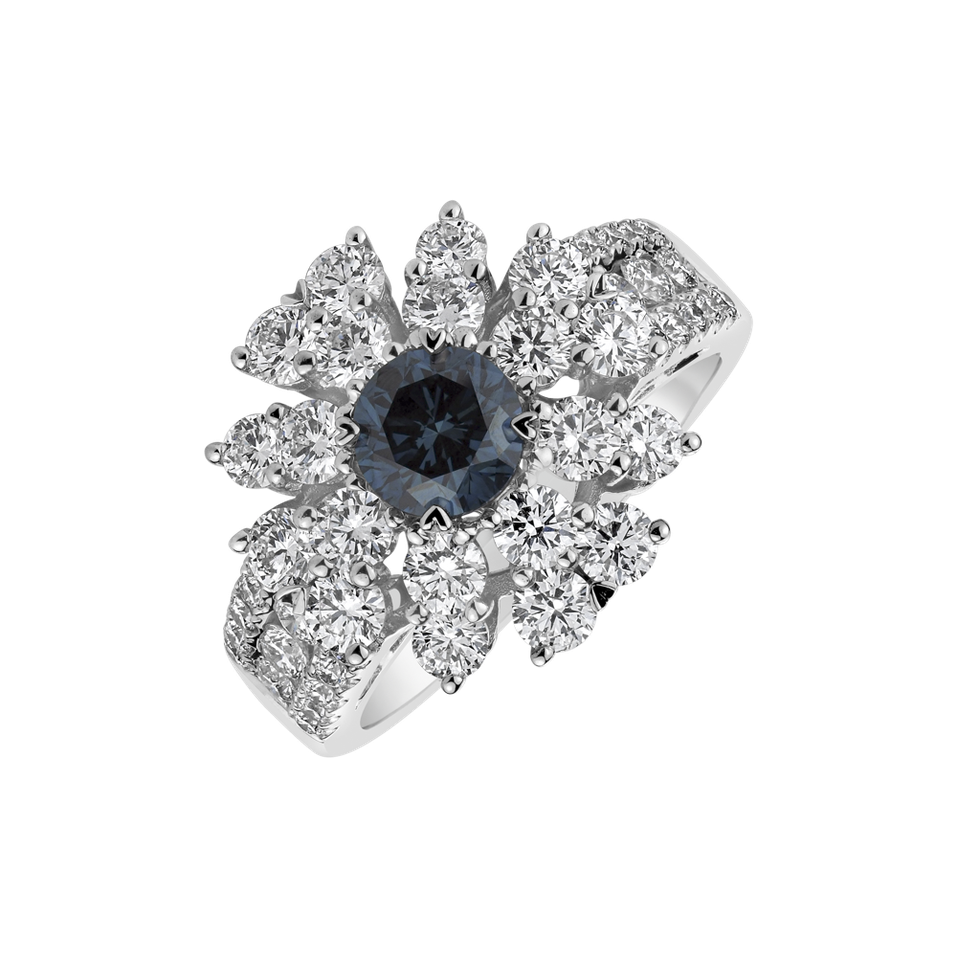 Prsten s modrým diamantem a bílými diamanty Choriel
