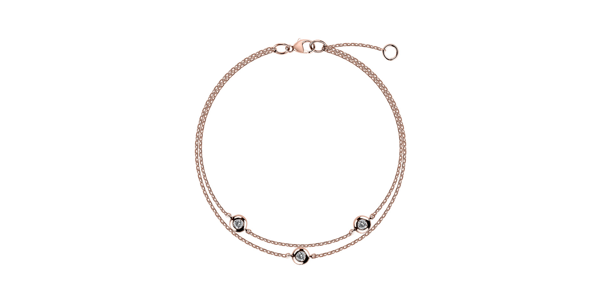 Náramek s diamanty Double Dots