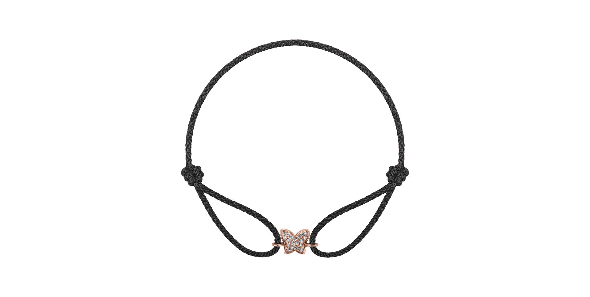 Diamantový náramek se šňůrkou Adorable Butterfly