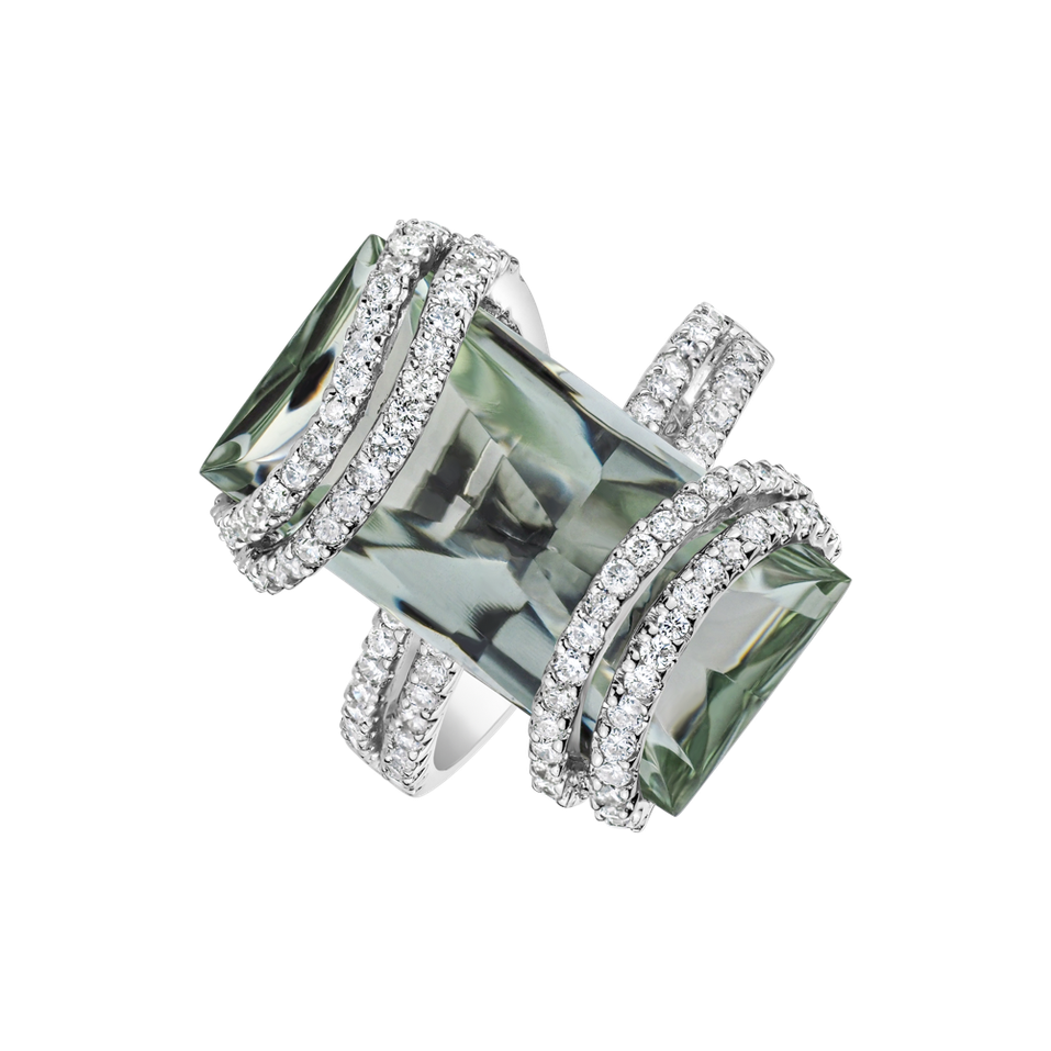 Prsten s ametystem a diamanty Sunny Treasure