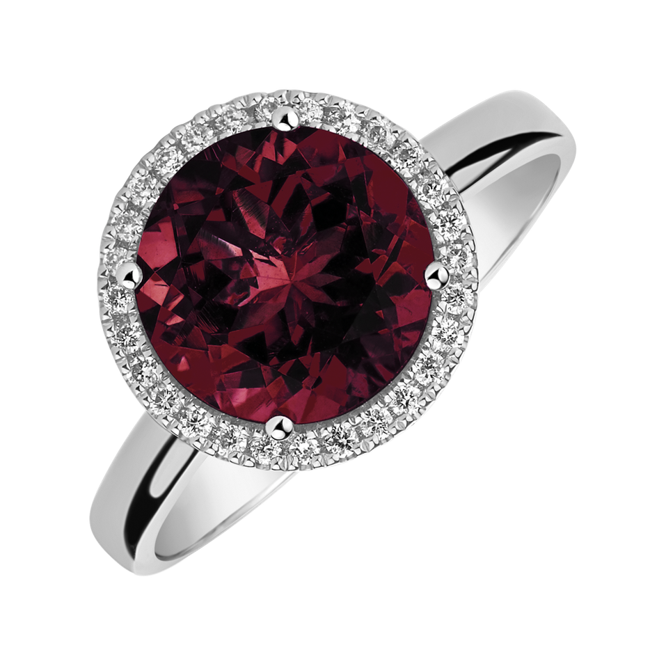 Prsten s rhodolitem a diamanty Violette