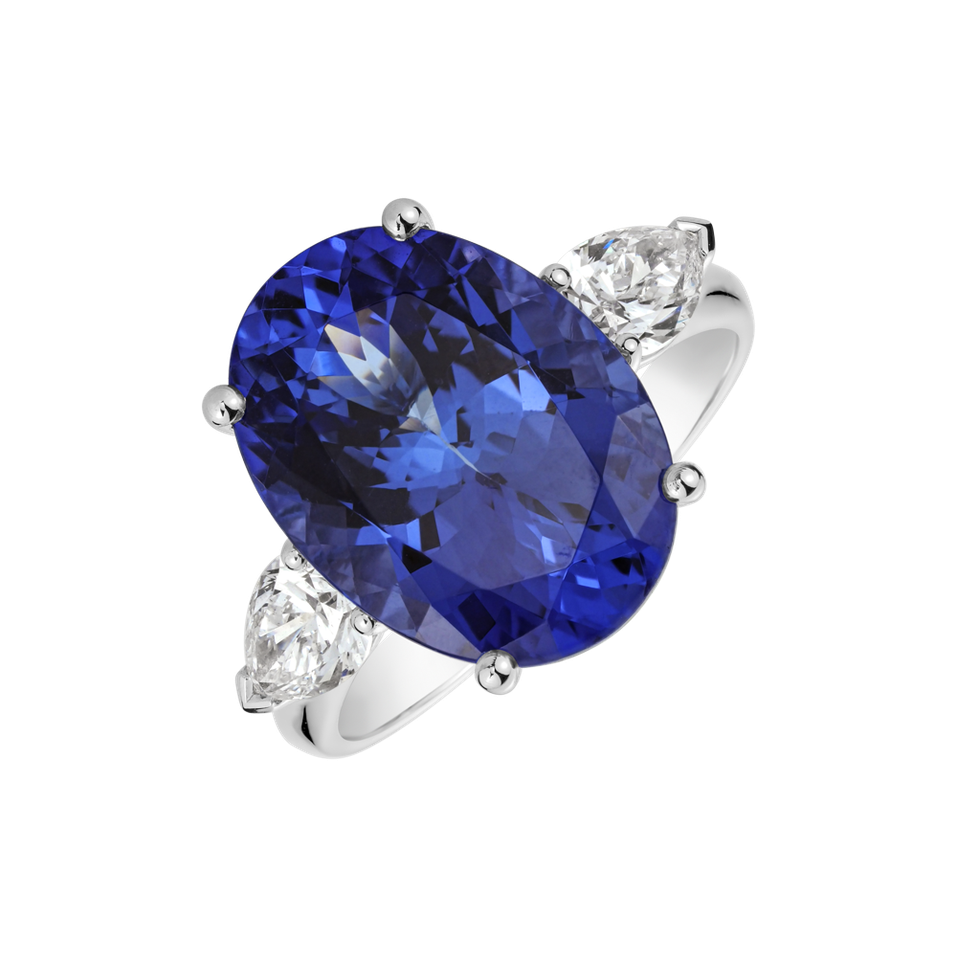 Prsten s tanzanitem a diamanty Fiona
