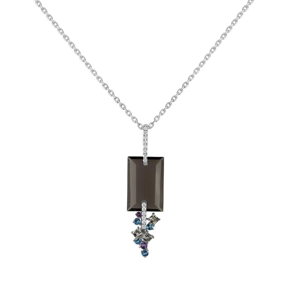 Přívěs s diamanty, quartzem, topazy a ametysty Grandiose Garnish