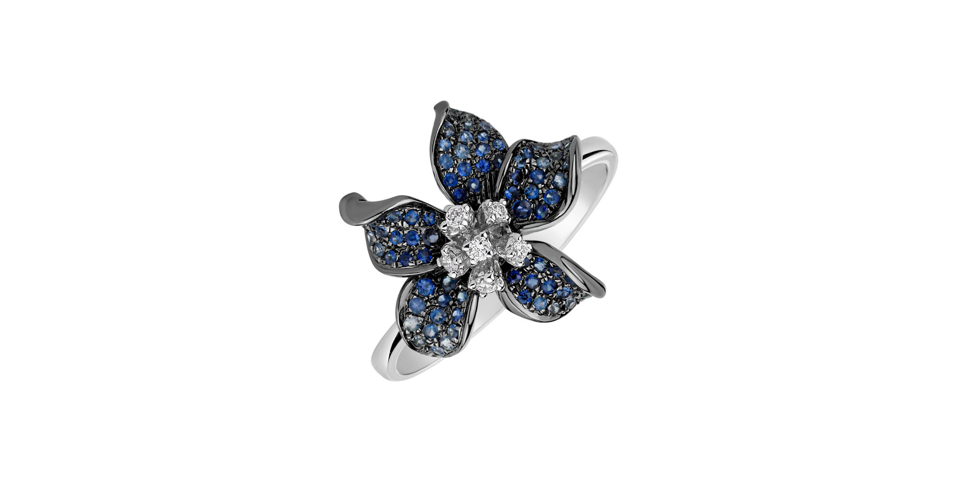 Prsten s diamanty a safíry Eilana