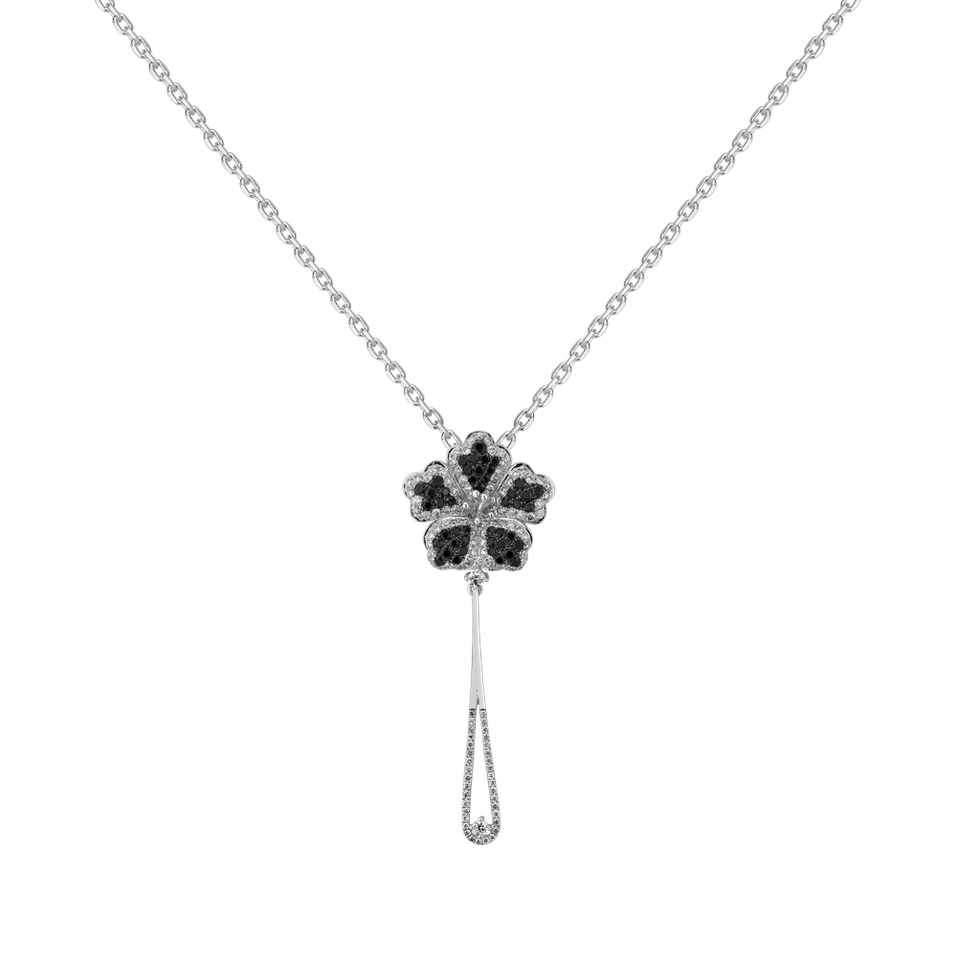 Přívěs s černými a bílými diamanty Magic Lotus
