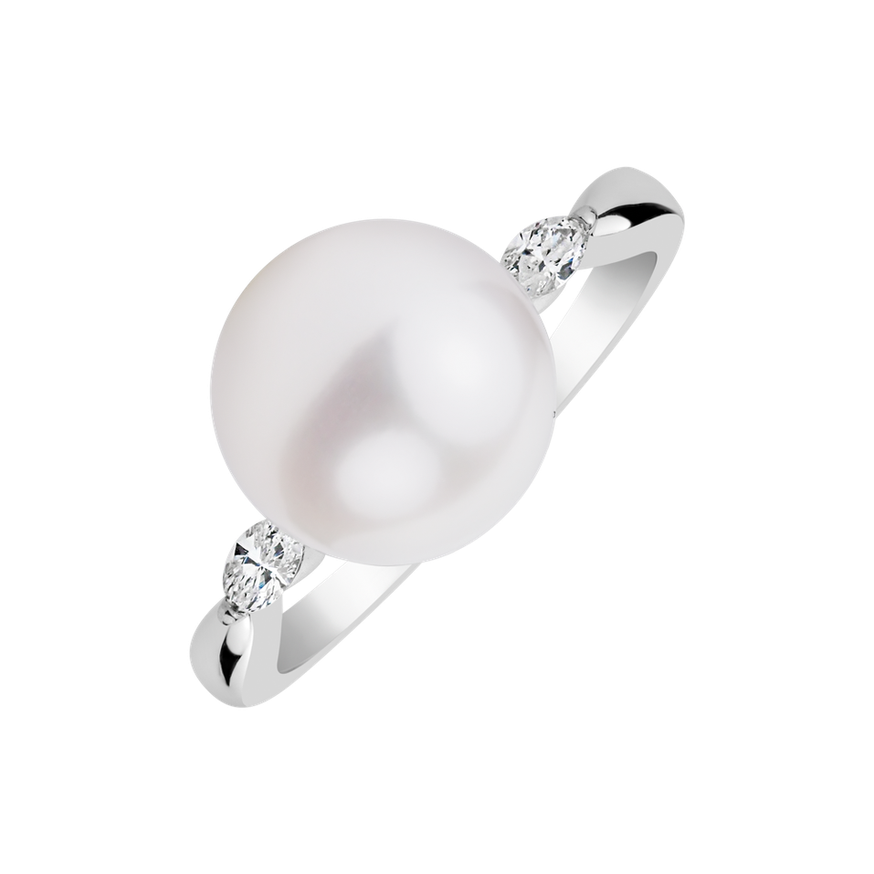Prsten s perlou a diamanty Neptune Serenade