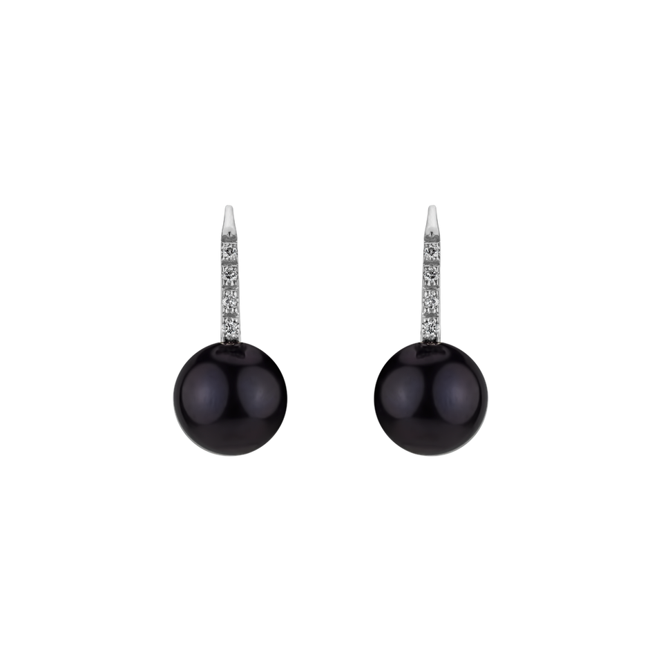 Náušnice s perlou a diamanty Thyestes