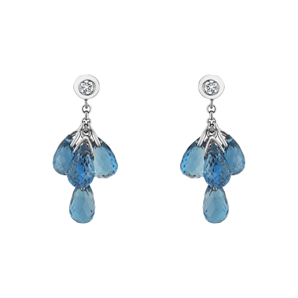 Náušnice s diamantem a topazy Original Purpose